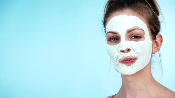 Girl Dry Mud Mask on Face