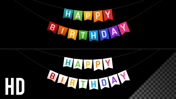 Happy Birthday Bunting Flags Colorful HD