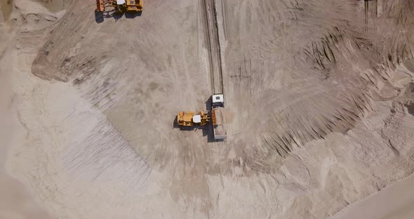 The Work of Loading Equipment in the Sand Quarry