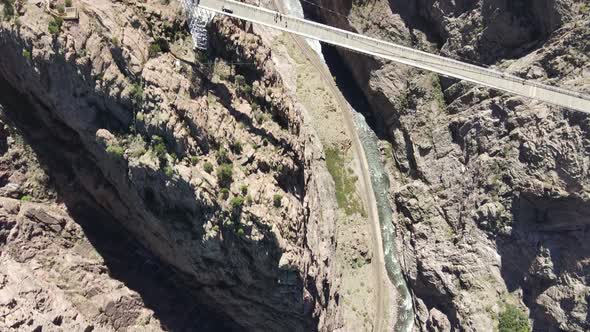 Overhead view of bridge at Royal Gorge in Colorado alt