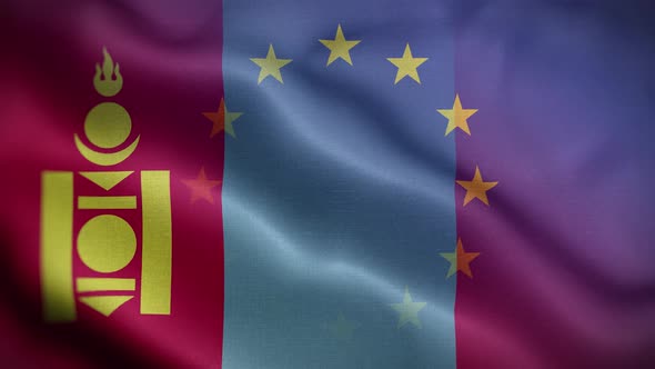 EU Mongolia Flag Loop Background 4K