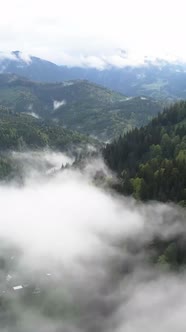 Vertical Video of Fog in the Mountains alt