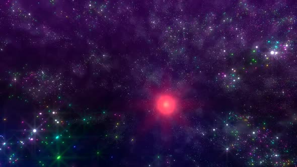 Colorful Galaxy Space Travel Stars Moving Loop Background 1