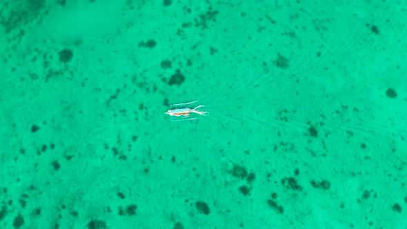Wide Tropical Beach with White Sand View From Above alt