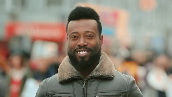 Portrait of Smiling Happy Human. African American People. Successful Face . alt