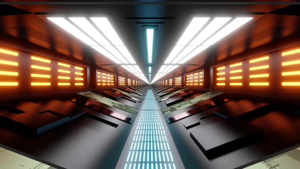 Gangway of a futuristic science fiction building