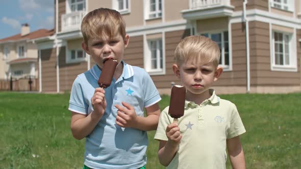 Brothers Enjoying Ice Cream alt