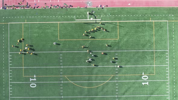 Top Down Aerial Football Practice