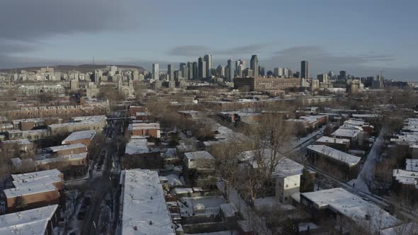 4K winter City Montreal Sunrise Drone Landscape sequence_002 alt