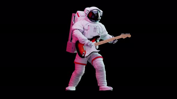 Astronaut Playing Electric Guitar