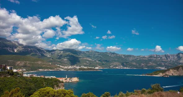 Budva, Montenegro. Famous Old Town on Adriatic sea