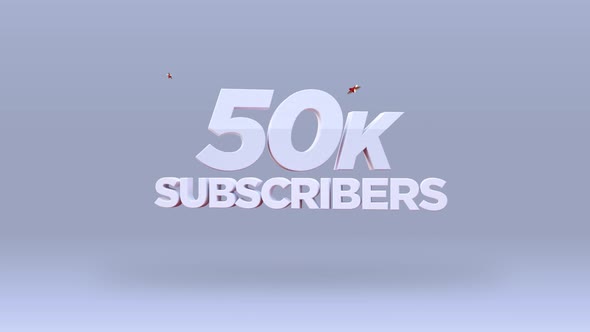 Set 4-7 Youtube 50K Subscribers Count Animation 4K RES