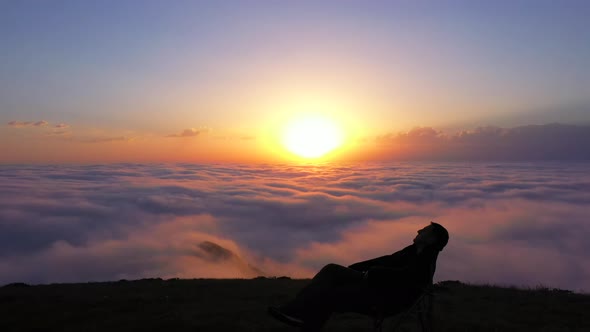 Man watching the sunset