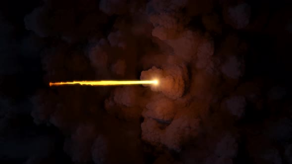 Meteor Flying Over the Clouds 4k