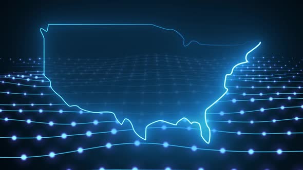 Digital USA United States of America map 