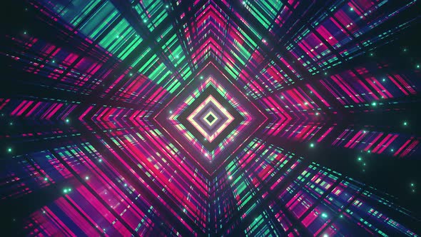 VJ Dynamic Multicolor Sparkling Rhombus