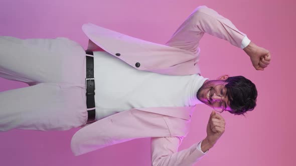 Winner Dance Success Celebration Neon Happy Guy alt