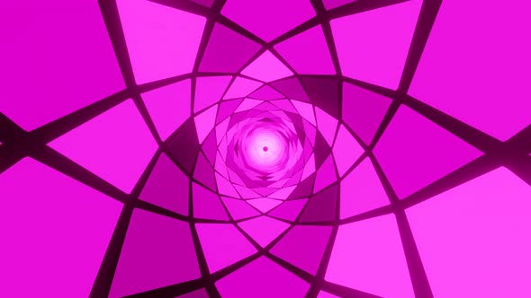 Hypnotic Endless Tunnel, 3D Pink Sci-Fi VJ Loop Motion Graphics