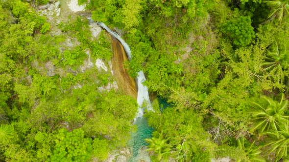 Beautiful Tropical Waterfall Philippines Cebu alt