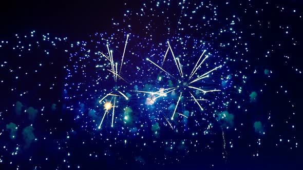 Iridescent Flares of Fireworks Are Lighting the Night Sky alt