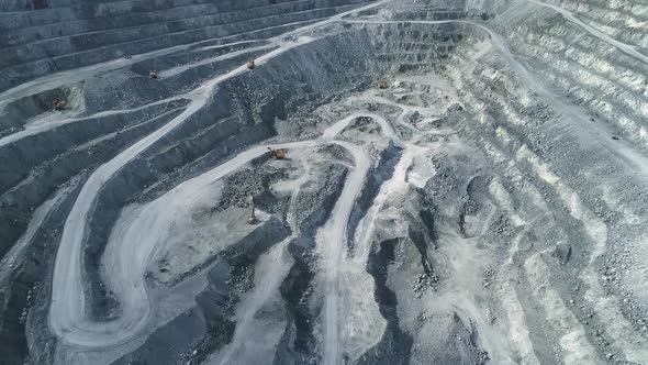 Aerial view Vertical panorama of Huge asbestos quarry 04 alt
