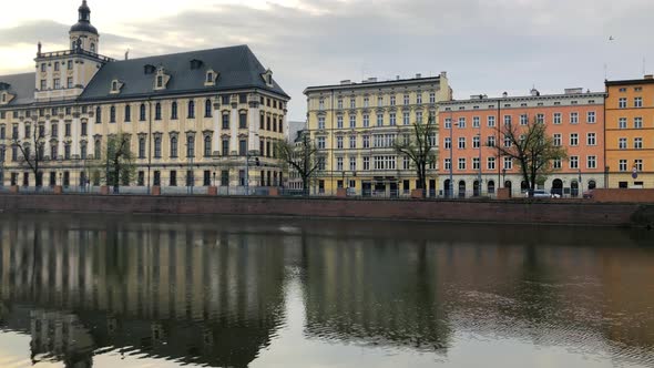 Historical Center of Wroclaw  the University and the Oder River Embankment Poland alt