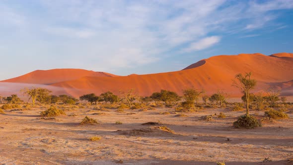 Panorama on colorful sand dunes and scenic landscape in the Namib desert, Namibia, Africa alt