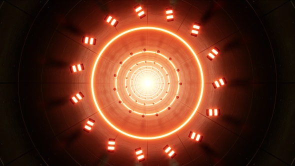 Rotating Lamps in the Orange Light Tunnel, VJ Loop alt