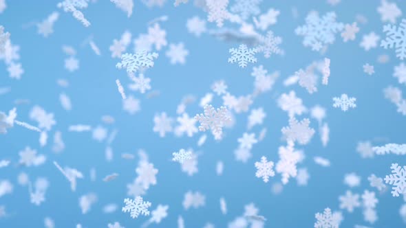 3D Blue Snowfall Background alt