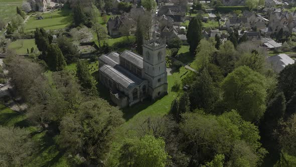 Church Building Exterior Chipping Norton Cotswold Aerial View