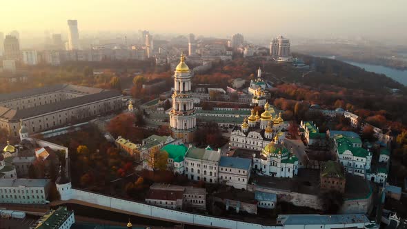 Aerial View Kiev Pechersky Monastery in Ukraine.