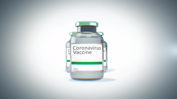 3D Bottle Coronavirus Vaccination 4K