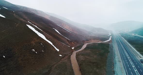 Road View in Snowy Weather alt