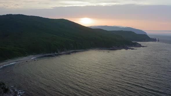 Rocky Cape Laplace in the East Sea at Dawn alt