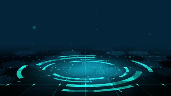Future technology circle hud 3d corner blue background alt