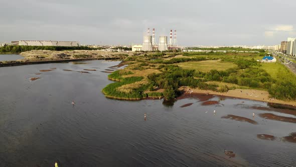 Coalfired Power Plant Station in SaintPetersburg on Shore of Gulf of Finland alt