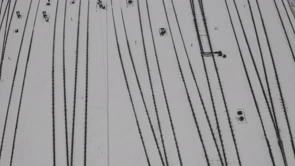 Top View Of The Railway In Winter alt