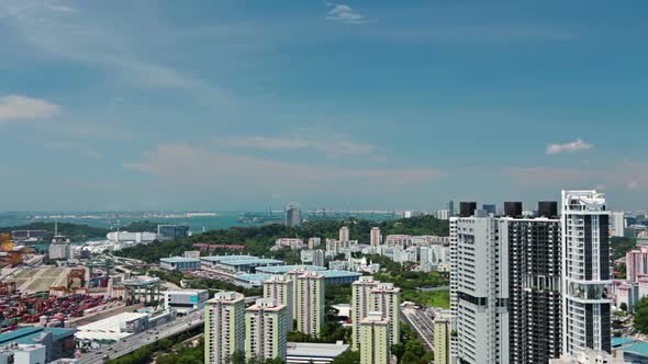 Residential Area and Seaport of Singapore