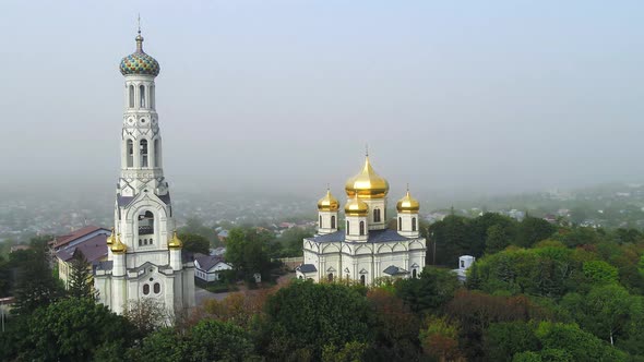 Flying Over a Russian Orthodox Monastery
