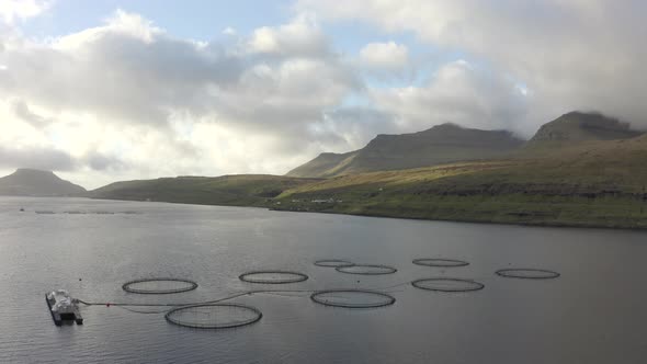 Salmon Farm in Faroe Islands alt