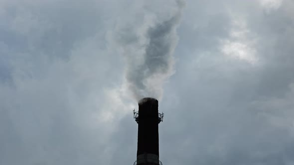 industrial pollution, emissions into the environment from pipe heavy enterprises. environmental disa