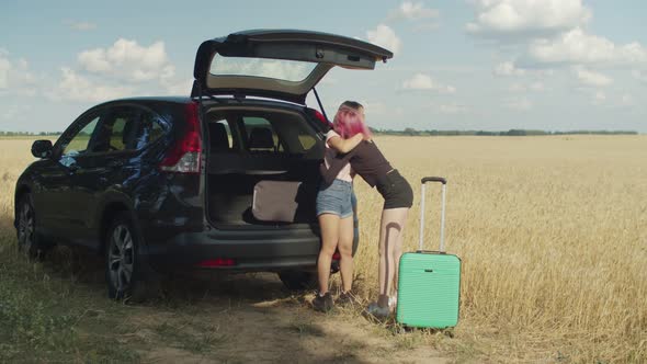 Positive Multiracial Women Meeting for Road Trip alt