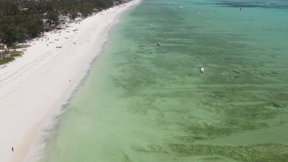 Zanzibar Tanzania  Kitesurfing Near the Shore alt
