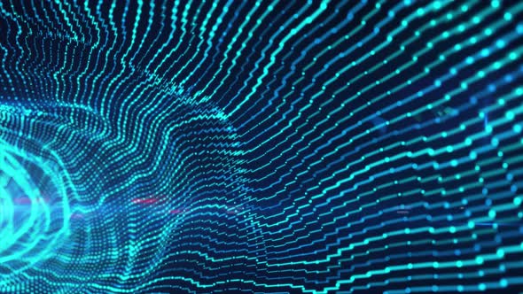 3D Big Data Digital Tunnel Square with Futuristic Matrix alt