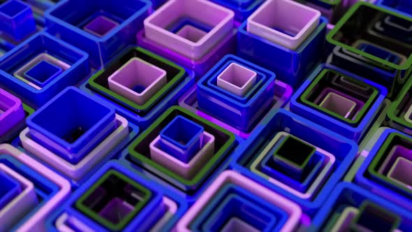 Colored Square Tubes Go Up and Down alt