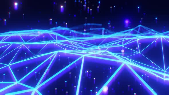 Abstract Neon Grid Background 4K