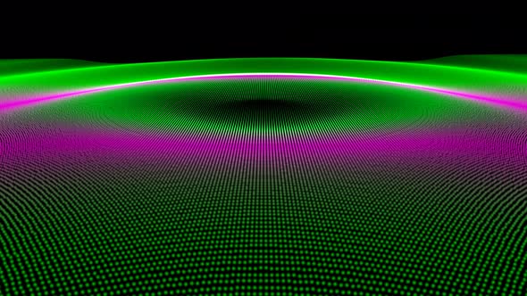 Green and pink particle wave twirl