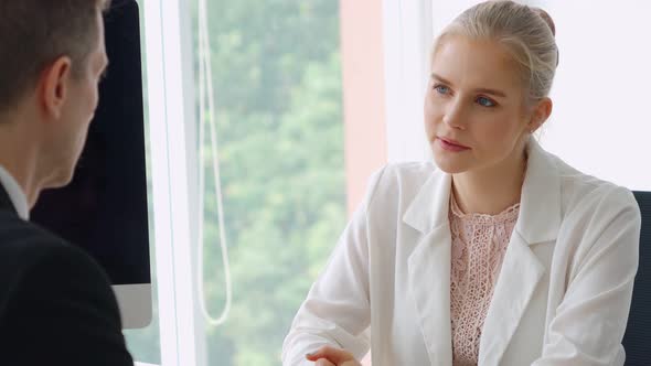 Job Seeker in Job Interview Meeting with Manager alt