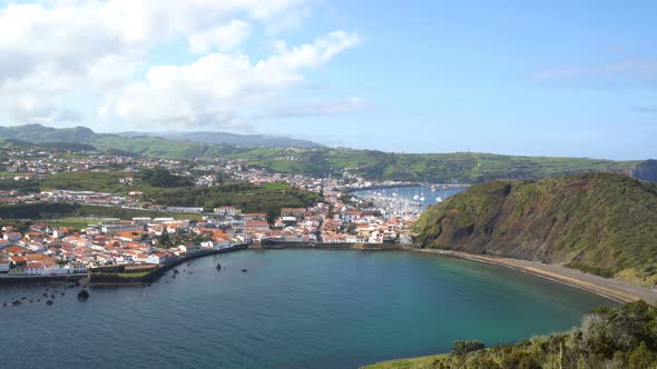 Horta City in Faial Island, Azores Islands