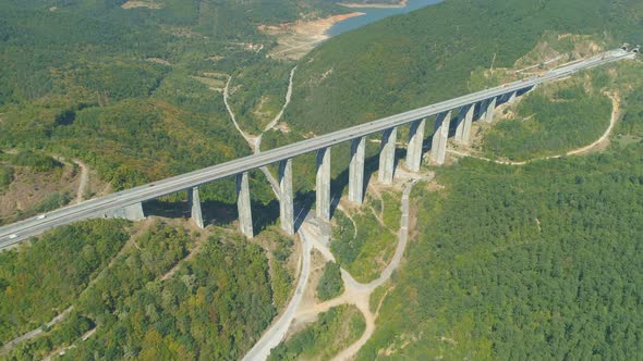  Viaduct On Hemus Highway Over The Vitinya Pass, Bulgaria Aerial View
